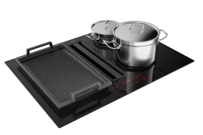Inbouw inductiekookplaat met afzuiging ETNA, AKI670ZT, zwart – kavel bij Onlineveilingmeester, Etten-Leur