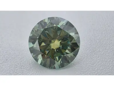 Moissanite briljant 2 crt Blue Green ( GRA Gecertificeerd ) – kavel bij XL Auctions