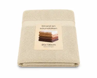 18 Sauna/Strandlaken 500gsm, beige – kavel bij Onlineveilingmeester, Etten-Leur