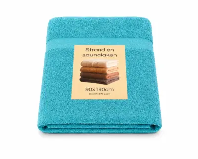 18 Sauna/Strandlaken 500gsm, turquoise – kavel bij Onlineveilingmeester, Etten-Leur