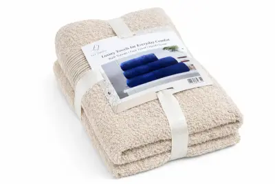 Ca. 28x Handdoekenset 3-delig, Lux-Towels, 3-delig 600gsm, beige – kavel bij Onlineveilingmeester, Etten-Leur