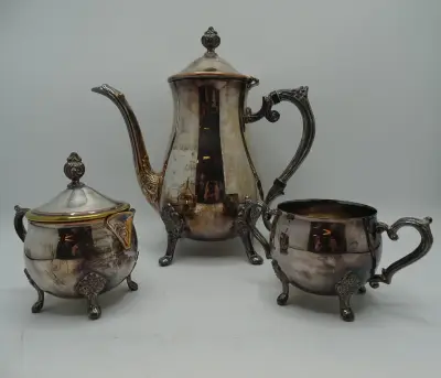 Zilver plated koffiestel – kavel bij De Kringwinkel, Oostende