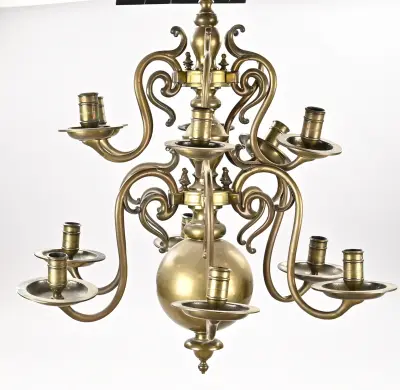Bronzen kroonluchter Ø 65 cm – kavel bij Twents Veilinghuis