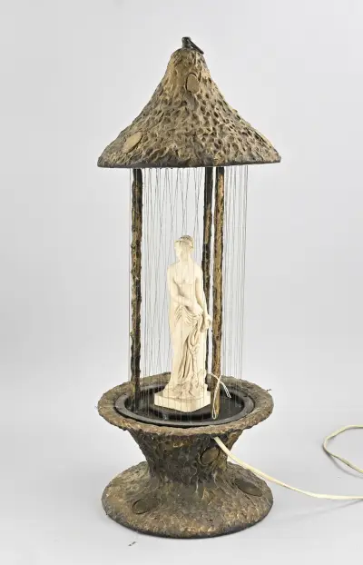 Vintage rain waterlamp, H 75 cm – kavel bij Twents Veilinghuis