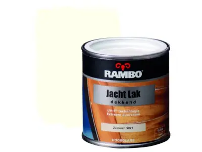 Ca. 12x Jachtlak dekkend hoogglans, Rambo, zuiverwit, 250 ml – kavel bij Onlineveilingmeester