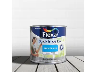 6x Strak in de lak alkyd zijdeglans - 500 ml, Flexa, wit – kavel bij Onlineveilingmeester