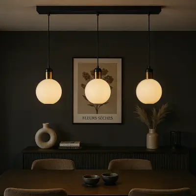 2x Luxe Grote Hanglamp met 3 Lampenkappen Ø25 cm VIDI, Luca Bella – kavel bij Onlineveilingmeester, Hoogeveen