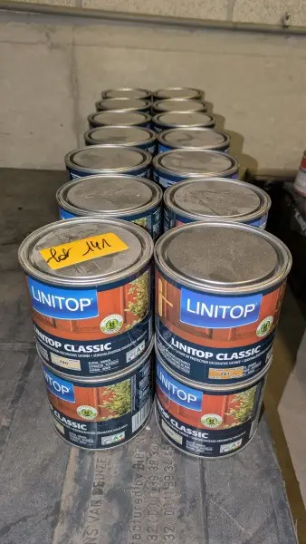 Een partij van 28 potten Linitop van LEVIS (0,5 l) – kavel bij Auctionline, Anderlecht