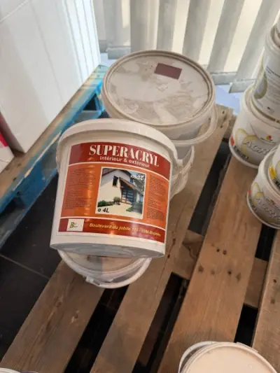 4 potten Superacryl Mat (4 l) – kavel bij Auctionline, Anderlecht