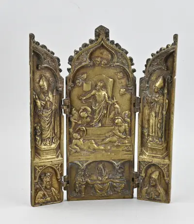 Bronzen triptichon ikoon (Frankrijk) – kavel bij Twents Veilinghuis