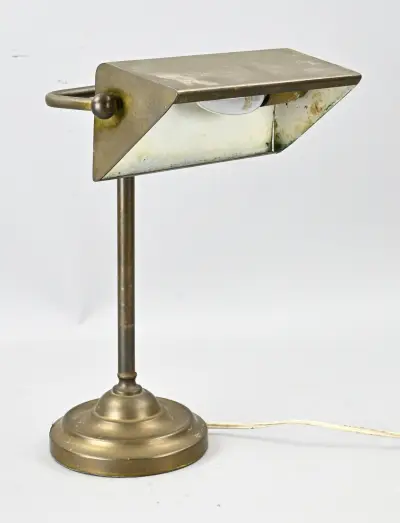Messing bureaulamp – kavel bij Twents Veilinghuis