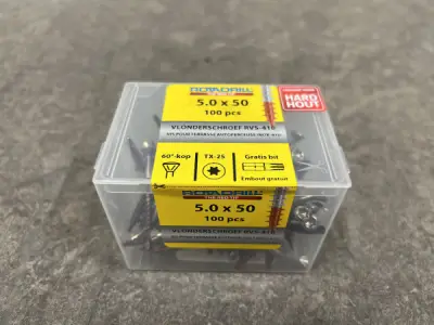 4x Rotadrill vlonderschroeven ø5,0x50mm rvs 100-pack – kavel bij XL Auctions