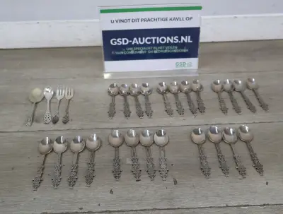 Set verzilverde lepels en vorkjes van Nelle – kavel bij GSD Auctions, Zoeterwoude