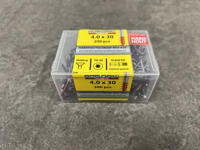 9x Rotadrill hardhoutschroef ø4×30mm RVS-410 TX20 200-delig – kavel bij XL Auctions