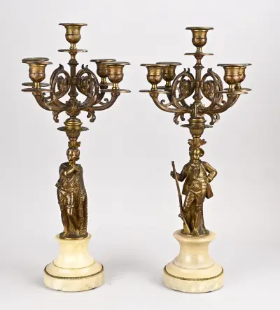 2x Kandelaar, H 53 cm – kavel bij Twents Veilinghuis