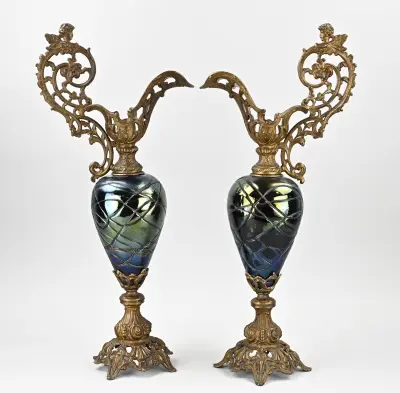 2x Sierbokaal, H 59 cm – kavel bij Twents Veilinghuis