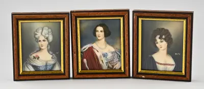 3x Miniatuur portret – kavel bij Twents Veilinghuis