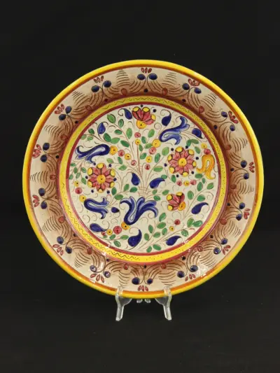 XL Italiaanse Majolica Sierschaal – Ars Deruta – 40 cm – kavel bij De Kringwinkel, Antwerpen