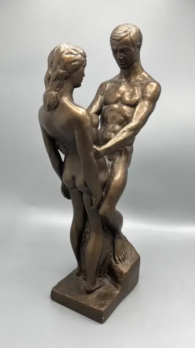 Beeld Austin Productions The Lovers vintage sculptuur bronskleur – kavel bij De Kringwinkel, Waardamme