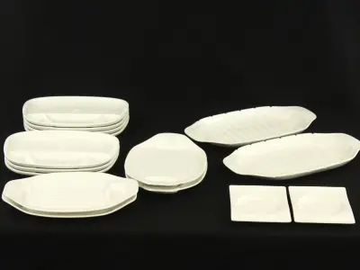 Villeroy & Boch Set van serveerschalen en tapa servies in verschillende formaten in minimalistisch wit – kavel bij De Kringwinkel, Antwerpen