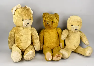 3x Oude teddybeer – kavel bij Twents Veilinghuis