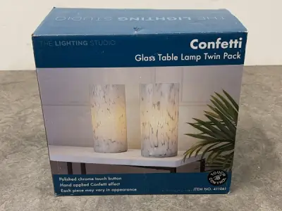 Confetti glazen 'touch' tafellampen 2-pack – kavel bij XL Auctions