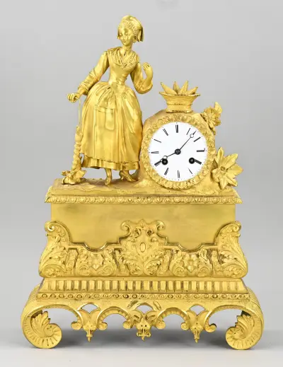 Vergulde Charles Dix pendule, 1840 – kavel bij Twents Veilinghuis