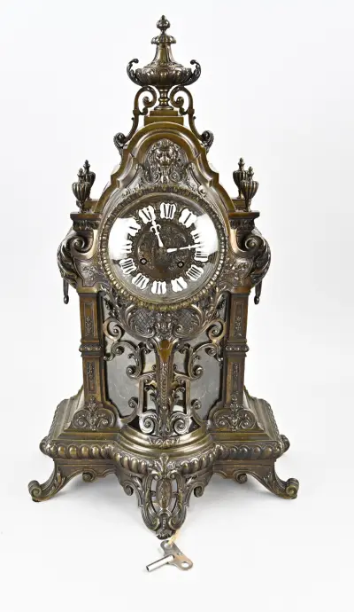 Franse pendule, H 67 cm – kavel bij Twents Veilinghuis