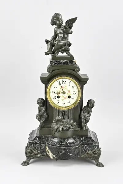 Franse pendule, H 52 cm – kavel bij Twents Veilinghuis