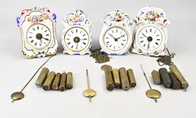 4x Schwarzwalder schilderij-klok – kavel bij Twents Veilinghuis
