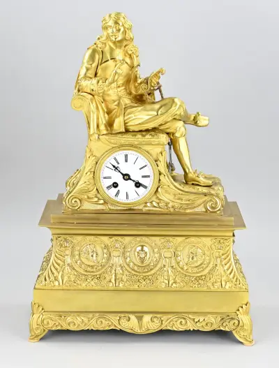 Franse Charles Dix pendule, 56 cm – kavel bij Twents Veilinghuis