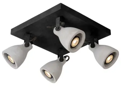2x Lucide plafondspot dimbaar Concriled 4x5W zwart – kavel bij XL Auctions