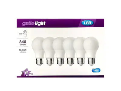 2x Getic-Light led-lamp 6-pack 9,4W E27 Frost – kavel bij XL Auctions