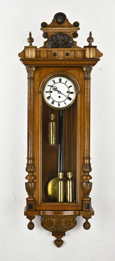 Gustav Becker regulateur (3-gewichter) – kavel bij Twents Veilinghuis