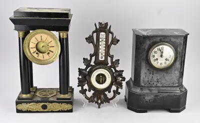 2x Pendule + barometer – kavel bij Twents Veilinghuis