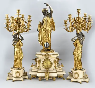 Zeldzaam 3-delig klokkenstel, 1870 – kavel bij Twents Veilinghuis