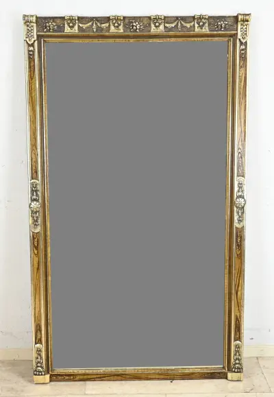Grote antieke halspiegel, 160 x 92 cm – kavel bij Twents Veilinghuis