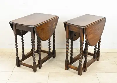 2x Engelse klaptafel (eiken) – kavel bij Twents Veilinghuis