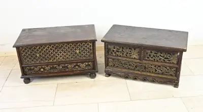 2x Teakhouten kistje – kavel bij Twents Veilinghuis