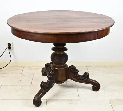 Mahonie Biedermeier eettafel – kavel bij Twents Veilinghuis