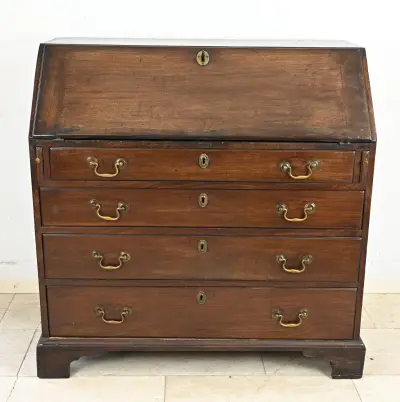 Engels secretaire (mahonie) – kavel bij Twents Veilinghuis