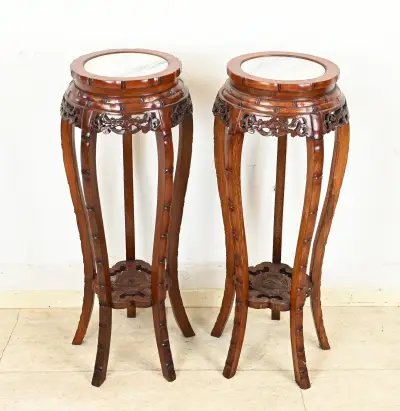2x Chinese hocker Ø 33 cm – kavel bij Twents Veilinghuis