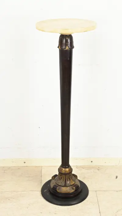 Art Nouveau piedestal, H 106 x Ø 33 cm – kavel bij Twents Veilinghuis