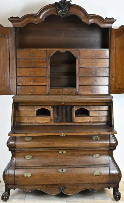 Eiken secretaire – kavel bij Twents Veilinghuis