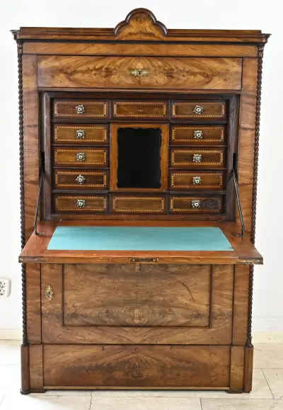 Mahonie secretaire, 1850 – kavel bij Twents Veilinghuis