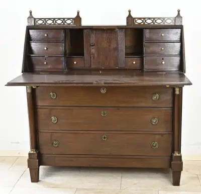 Eiken secretaire – kavel bij Twents Veilinghuis