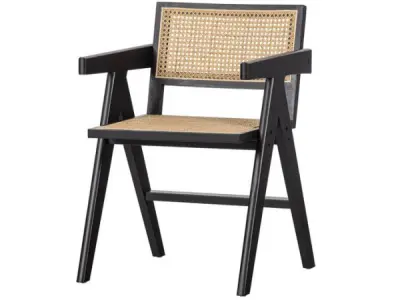 WOOOD Gunn Eetkamerstoel - Rattan - Zwart - 80x54x54 – kavel bij XL Auctions
