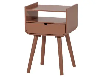 WOOOD Nils Nachtkastje/ Bijzettafel - Hout - Oudroze – kavel bij XL Auctions