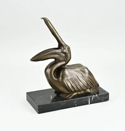 Bronzen pelikaan – kavel bij Twents Veilinghuis