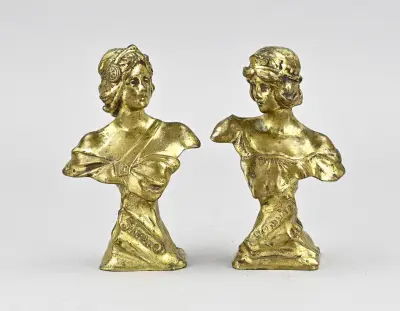 2x Bronzen buste, 1900 – kavel bij Twents Veilinghuis